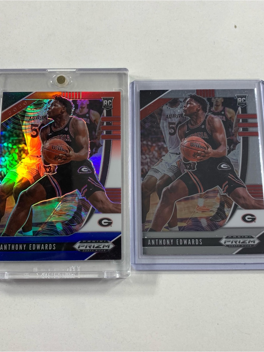 2020-21 Panini Prizm Draft Picks Red White & Blue Prizm Rookie Anthony Edwards